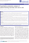 Cover page: Quantitative proteomic analysis of sphere-forming stem-like oral cancer cells