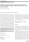 Cover page: Mapping ecosystem functions to the valuation of ecosystem services: implications of species–habitat associations for coastal land-use decisions