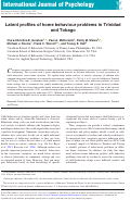 Cover page: Latent profiles of home behaviour problems in Trinidad and Tobago.