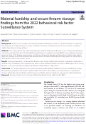 Cover page: Material hardship and secure firearm storage: findings from the 2022 behavioral risk factor Surveillance System.