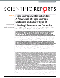 Cover page: High-Entropy Metal Diborides: A New Class of High-Entropy Materials and a New Type of Ultrahigh Temperature Ceramics