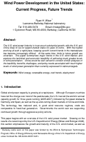 Cover page: Wind Power Development in the United States: Current Progress, Future Trends
