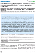 Cover page: Spatial Dimensions of Dengue Virus Transmission across Interepidemic and Epidemic Periods in Iquitos, Peru (1999–2003)