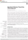 Cover page: Signaling Pathways Regulating Thermogenesis.