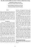 Cover page: The effect of cultural differences in fear of isolation on dialectical reasoning