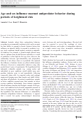 Cover page: Age and sex influence marmot antipredator behavior during periods of heightened risk