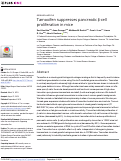 Cover page: Tamoxifen suppresses pancreatic β-cell proliferation in mice