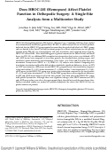 Cover page: Does HBOC-201 (Hemopure) Affect Platelet Function in Orthopedic Surgery: A Single-Site Analysis from a Multicenter Study