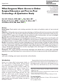 Cover page: What Surgeons Want: Access to Online Surgical Education and Peer-to-Peer Counseling—A Qualitative Study