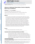 Cover page: Advances in nonhuman primate models of autism: Integrating neuroscience and behavior