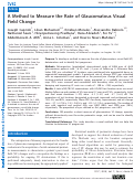 Cover page: A Method to Measure the Rate of Glaucomatous Visual Field Change