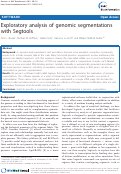 Cover page: Exploratory analysis of genomic segmentations with Segtools