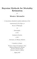 Cover page: Bayesian Methods for Mortality Estimation