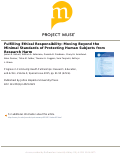 Cover page: Fulfilling Ethical Responsibility: Moving Beyond the Minimal Standards of Protecting Human Subjects from Research Harm