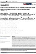 Cover page: Clinical characteristics of COVID‐19 patients evaluated in the emergency department: A retrospective cohort study of 801 cases