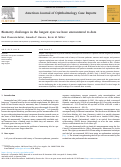 Cover page: Biometry challenges in the longest eyes we have encountered to date.