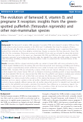 Cover page: The evolution of farnesoid X, vitamin D, and pregnane X receptors: insights from the green-spotted pufferfish (Tetraodon nigriviridis) and other non-mammalian species