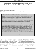 Cover page: Male Patient Visits to the Emergency Department Decline During the Play of Major Sporting Events