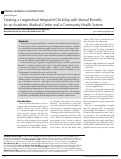 Cover page: Creating a Longitudinal Integrated Clerkship with Mutual Benefits for an Academic Medical Center and a Community Health System