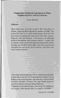 Cover page: Comparative Fieldwork Experience in Three Neighboring West African Countries