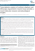 Cover page: Transcriptome analysis of northern elephant seal (Mirounga angustirostris) muscle tissue provides a novel molecular resource and physiological insights