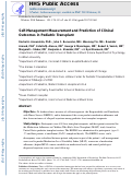 Cover page: Self-Management Measurement and Prediction of Clinical Outcomes in Pediatric Transplant