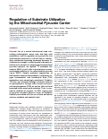 Cover page: Regulation of Substrate Utilization by the Mitochondrial Pyruvate Carrier