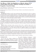 Cover page: The Efficacy of Table Top Simulation as a Didactic Adjunct for an Undergraduate Emergency Medicine Clerkship Curriculum: A Prospective Cross-Over Study