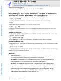 Cover page: Drug therapies for chronic conditions and risk of Alzheimer's disease and related dementias: A scoping review