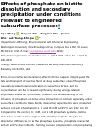 Cover page: Effects of phosphate on biotite dissolution and secondary precipitation under conditions relevant to engineered subsurface processes