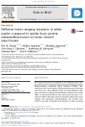 Cover page: Diffusion tensor imaging measures of white matter compared to myelin basic protein immunofluorescence in tissue cleared intact brains