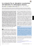 Cover page: H2 in Antarctic firn air: Atmospheric reconstructions and implications for anthropogenic emissions