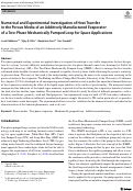 Cover page: Numerical and Experimental Investigation of Heat Transfer in the Porous Media of an Additively Manufactured Evaporator of a Two-Phase Mechanically Pumped Loop for Space Applications