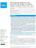 Cover page: Early maternal separation is not associated with changes in telomere length in domestic kittens (Felis catus)