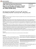 Cover page: Older African American Homeless-Experienced Smokers’ Attitudes Toward Tobacco Control Policies—Results from the HOPE HOME Study