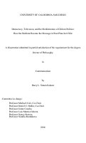 Cover page: Democracy, Television, and the Mediatization of Chilean Politics: How the Medium Became the Message in Post-Pinochet Chile