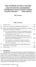 Cover page: The Supreme Court's Second and Fifteenth Amendment Hypocrisy Could Shoot Down Voting Rights...and People