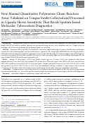 Cover page: New Manual Quantitative Polymerase Chain Reaction Assay Validated on Tongue Swabs Collected and Processed in Uganda Shows Sensitivity That Rivals Sputum-based Molecular Tuberculosis Diagnostics