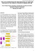 Cover page of Tool Path Planning Generation For Finish Machining of Freeform Surfaces in the Cybercut Process Planning Pipeline