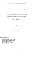 Cover page: Studies of stochastic effects in biological signaling pathways