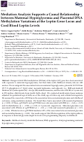 Cover page: Mediation Analysis Supports a Causal Relationship between Maternal Hyperglycemia and Placental DNA Methylation Variations at the Leptin Gene Locus and Cord Blood Leptin Levels