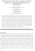 Cover page: Enculturation Trajectories: Language, Cultural Adaptation, and Individual Outcomes in Organizations