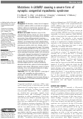 Cover page: Mutations in LAMB2 causing a severe form of synaptic congenital myasthenic syndrome