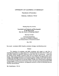 Cover page: Investment and Research and Development at the Firm Level: Does the Source of Financing Matter?