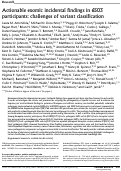 Cover page: Actionable exomic incidental findings in 6503 participants: challenges of variant classification