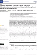 Cover page: Artificial Intelligence Algorithms Enable Automated Characterization of the Positive and Negative Dielectrophoretic Ranges of Applied Frequency.