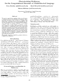 Cover page: Characterizing Motherese: On the Computational Structure of Child-Directed Language