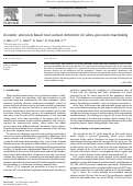 Cover page: Acoustic emission based tool contact detection for ultra-precision machining