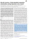 Cover page: MicroED structure of lipid-embedded mammalian mitochondrial voltage-dependent anion channel