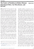 Cover page: The Future of Nutrition in Kidney Disease: Plant-Based Diets, Gut Microbiome, and Beyond